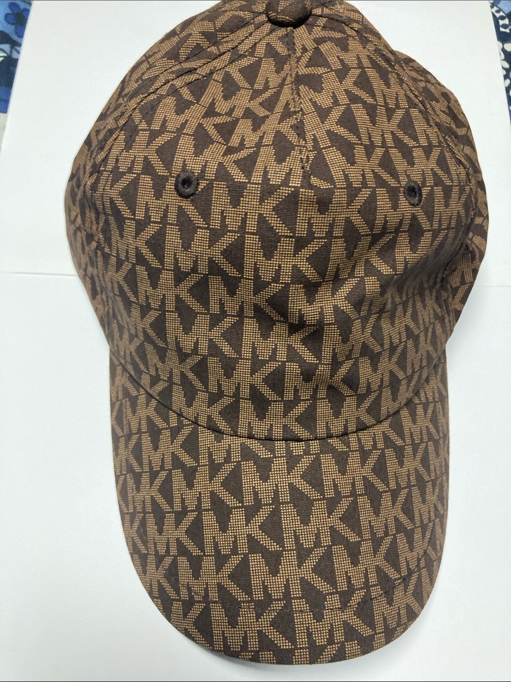 Michael Kors Brown and Tan MK Logo Cap